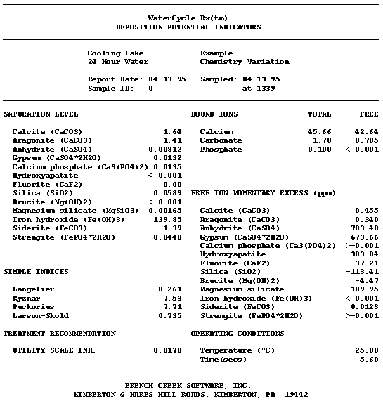 The Source Water Deposition Potential Indicators Table Summarizes The Scale Indices, Dosage Requirements If A Product Is Selected, And Corrosion Rate Predicted If A Corrosion Model Is Selected - At the Source Water Chemistry And Conditions.